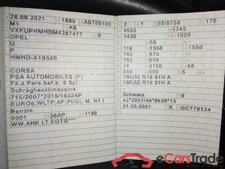 Opel Corsa F (2019->) DE - LimS5 1.2 EU6d, Edition (EURO 6d), 2019 - 2022 #3