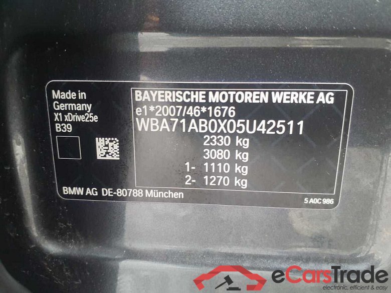 BMW X1 (F48)(2015->) DE - SUV5 xDrive25e EU6d, Advantage (EURO 6d), (Facelift) 2020 - 2022 #6